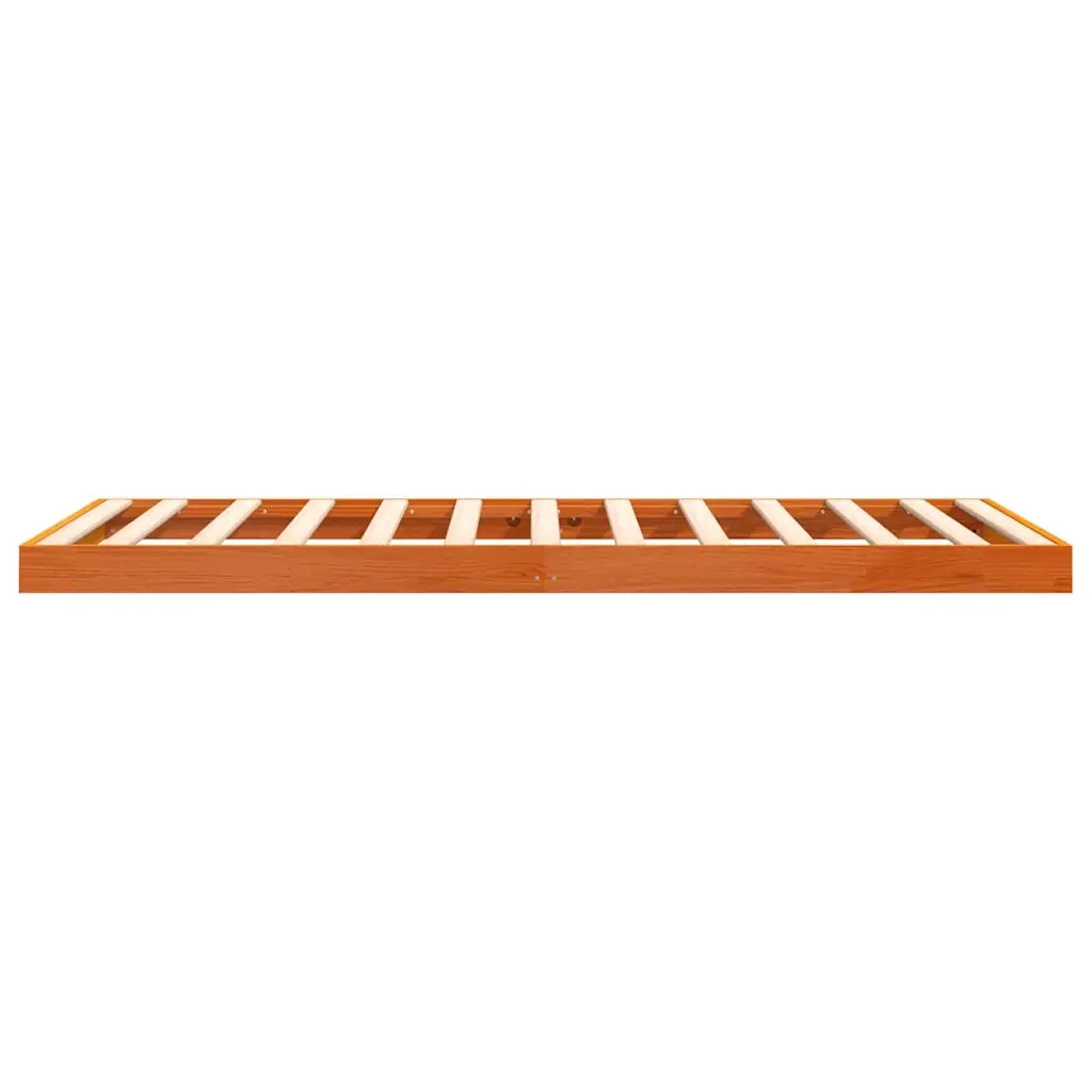 Letto singolo | Letto per adulti | Giroletto Marrone Cera 75x190 cm in Legno Massello di Pino