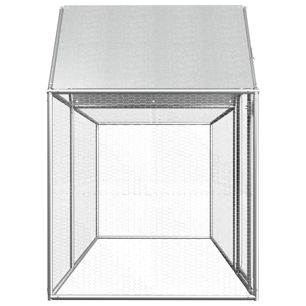 Pollaio 3 x 1 x 1,5 m in acciaio zincato con tetto impermeabile 02_0001713