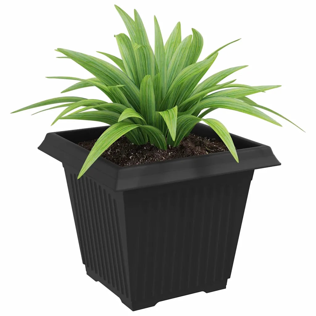 Vaso quadrato per fiori 24 pcs Nero 38 x 38 x 30 cm Plastica