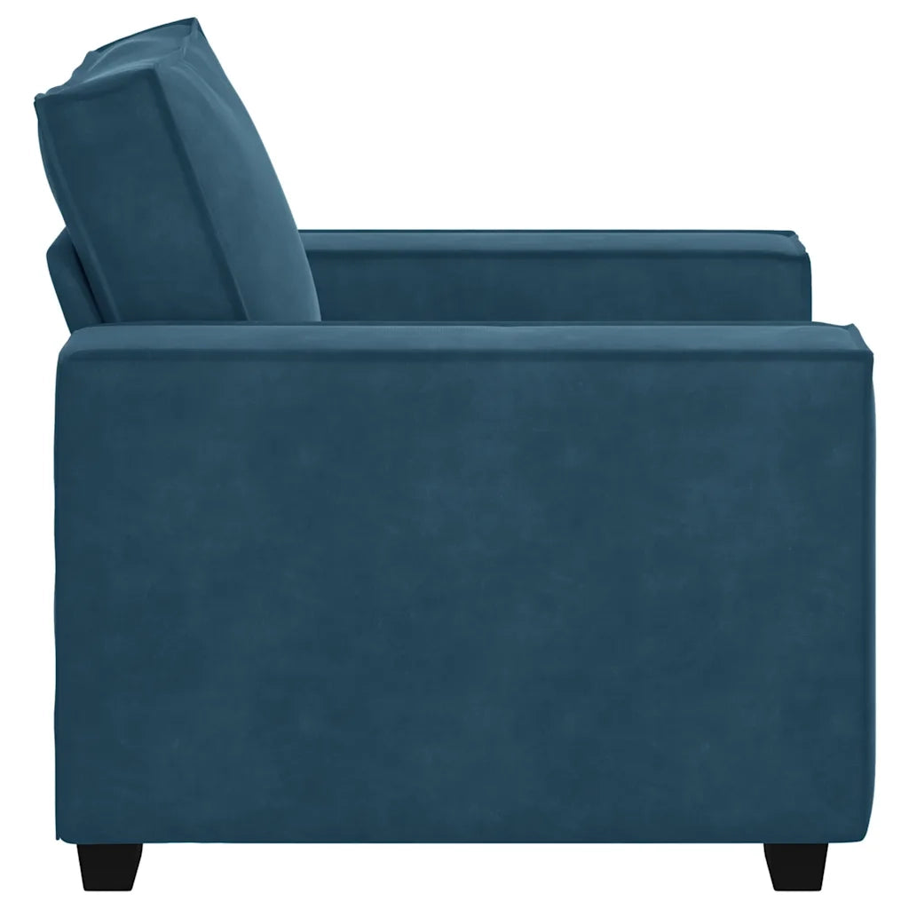 Divano | Divano da soggiorno | Sofa Sedia Blu 100x78x84 cm Velluto