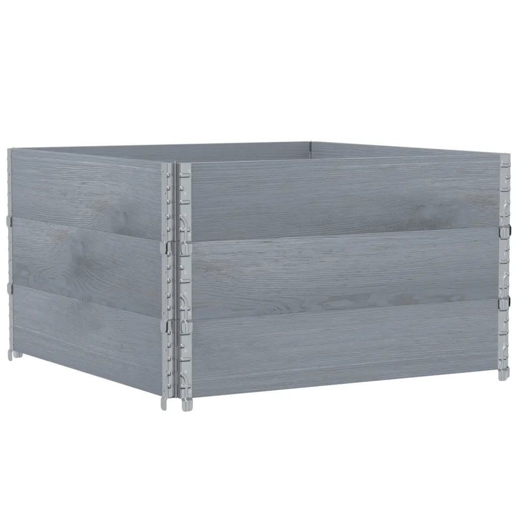 Fioriera | Cassetta per fiori | Vaso da Giardino Grigia 100x100 cm Legno Massello di Pino