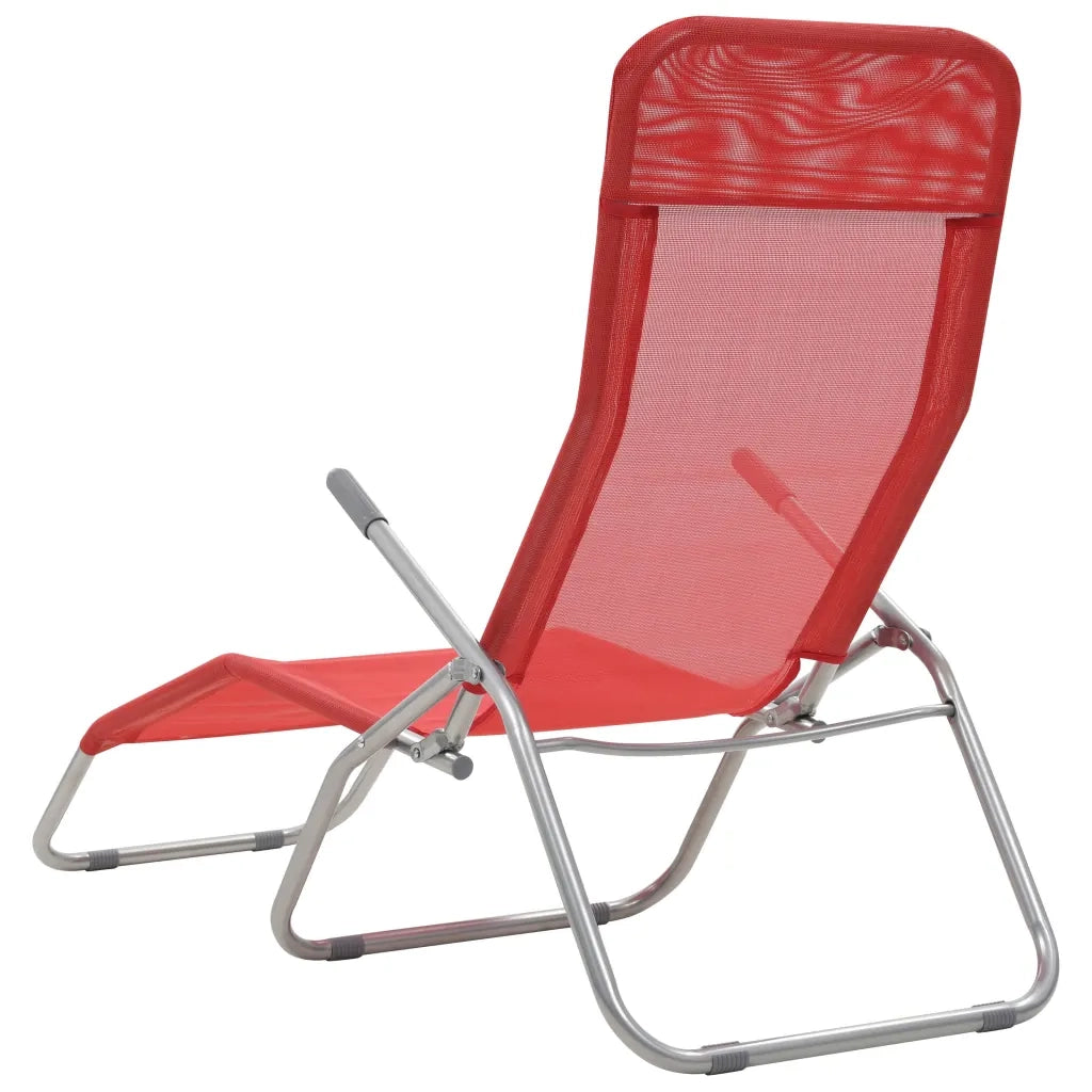 Lettini Prendisole Pieghevoli 2 pz in Textilene Rosso 44339