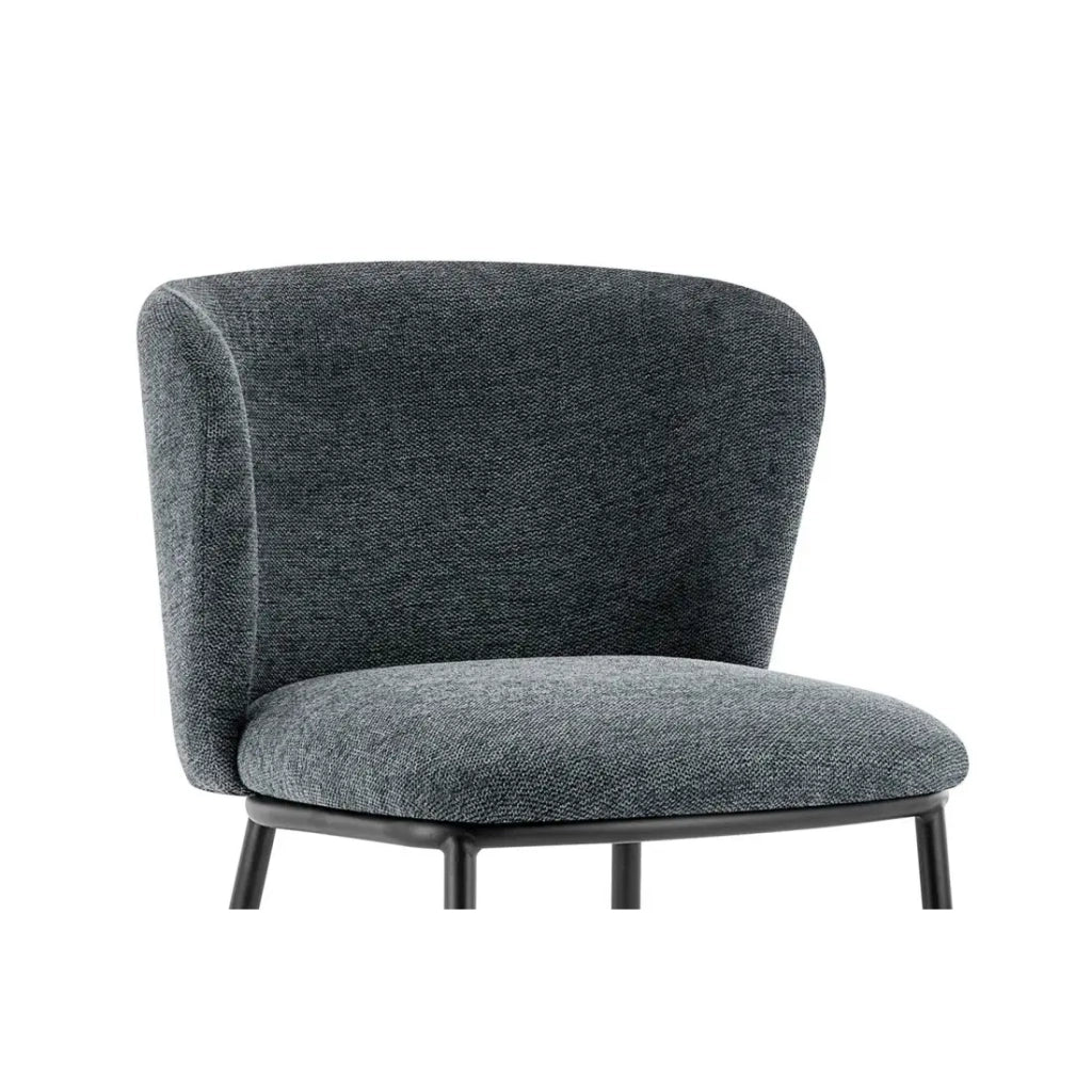 Sedia ARTHUS – Tessuto grigio scuro – Struttura metallo nero – H76 x L52 x P54 cm