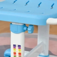 Banco Scuola con Sedia per Bambini 6-12 Anni con Altezza e Inclinazione Regolabile, Blu