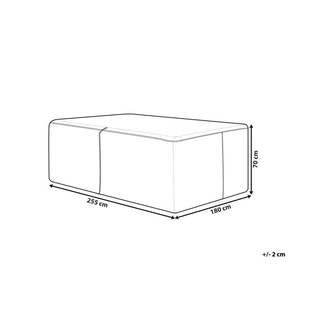Copertura per mobili da giardino Tessuto rivestito in PVC nero 255 x 180 x 70 cm