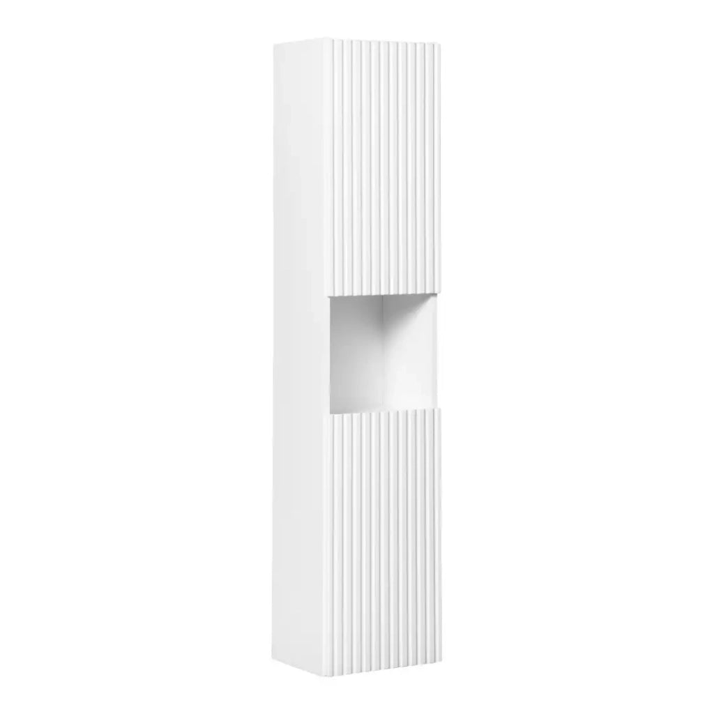 Colonna da bagno VANO – 2 porte + 1 nicchia – Bianco alpino – L30 × H140 × P25 cm – Da appendere
