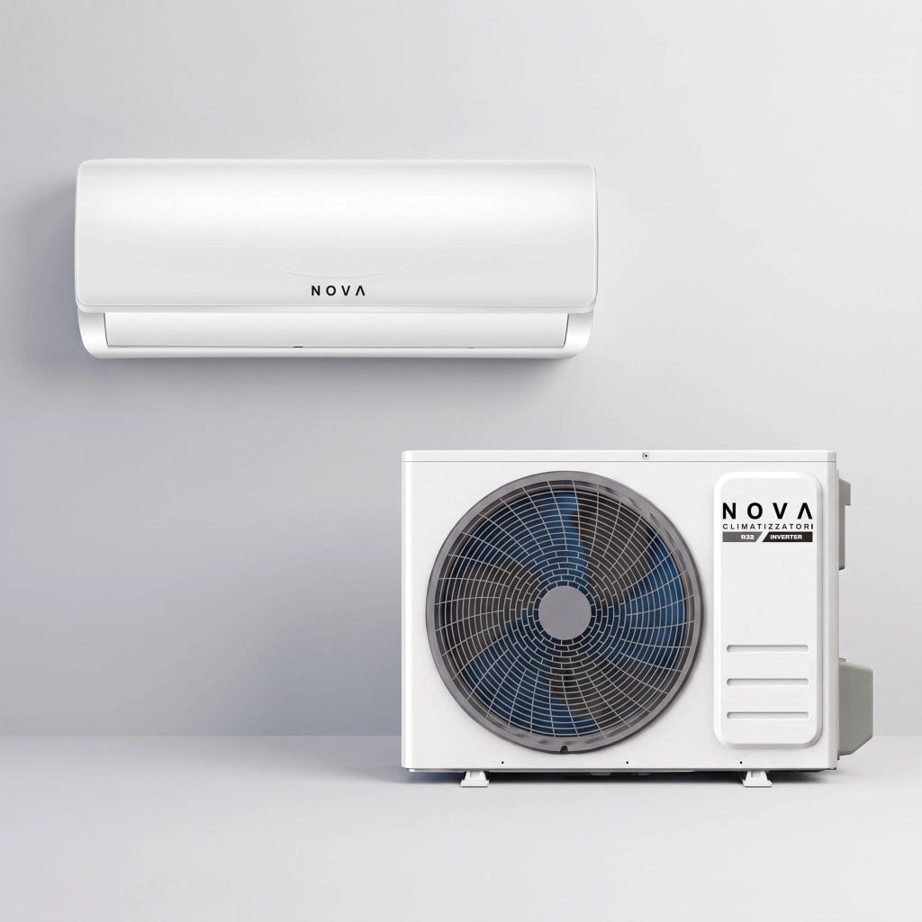 Nova - Climatizzatore Condizionatore Inverter 12000 BTU Classe A+++ Biturbo Wi-Fi con controllo remoto tramite App Bianco