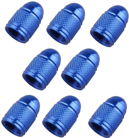 Ventifoldi in Alluminio - 8 pezzi - Adatti per Ventiili Schrader - Prevenzione della corrosione - Duraturo - Dimensioni 1,64 x 1 cm - Dadi di gomma per pneumatici