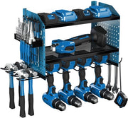 Werkzeug Wandhalter Wand con Stazione di Ricarica, Supporto per Strumenti a Parete, Regolamento per Strumenti da Officina per Batterie di Trapano, Chiave a Lama, Trapano, Fisso, Regalo per Uomo, Blu