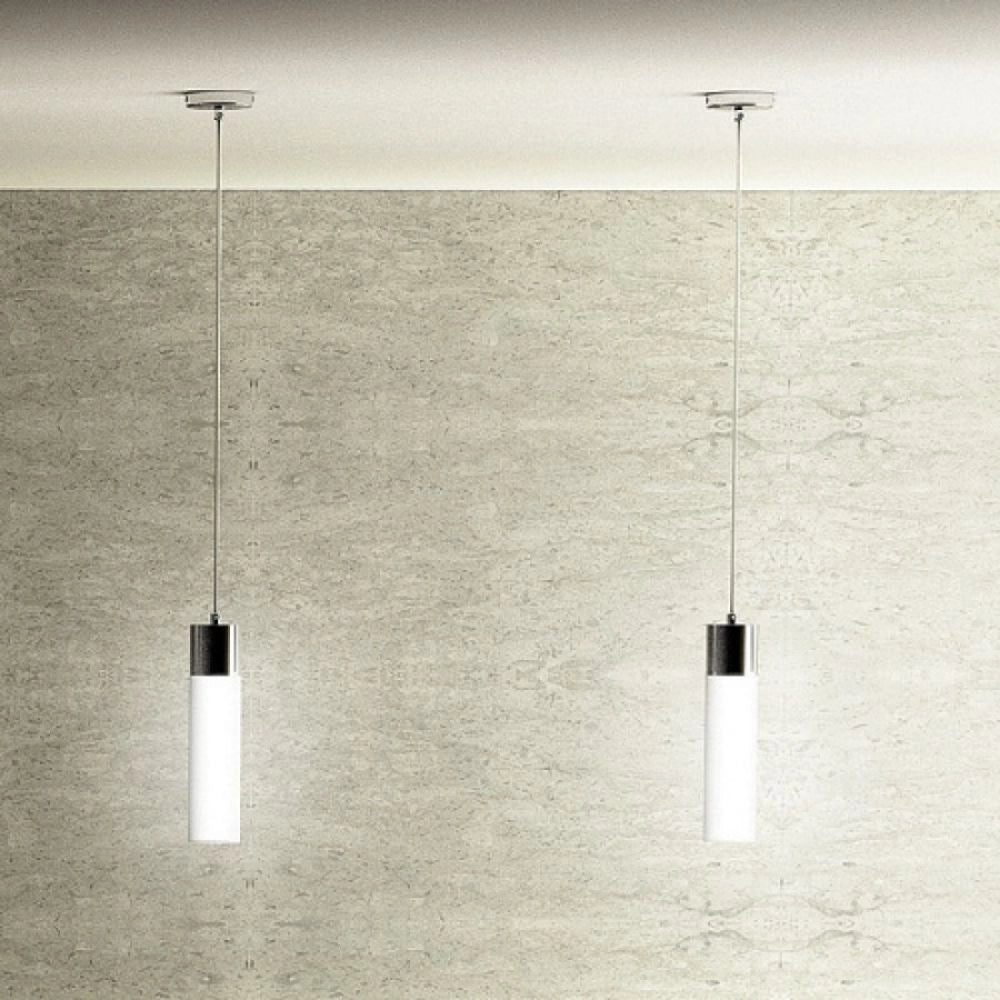 Lampadario Lampada EIGHT a sospensione vetro opalino/cromo 230V E27 28W