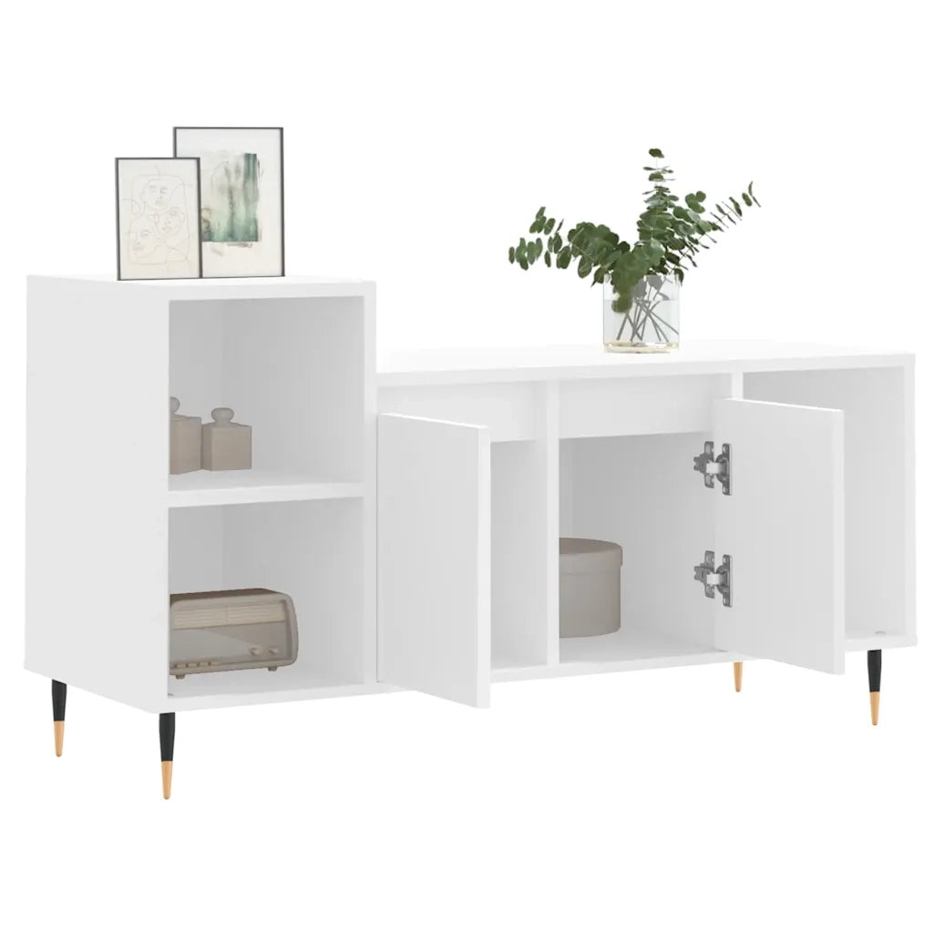 Mobile Porta TV Bianco 100x35x55 cm in Legno Multistrato 831308