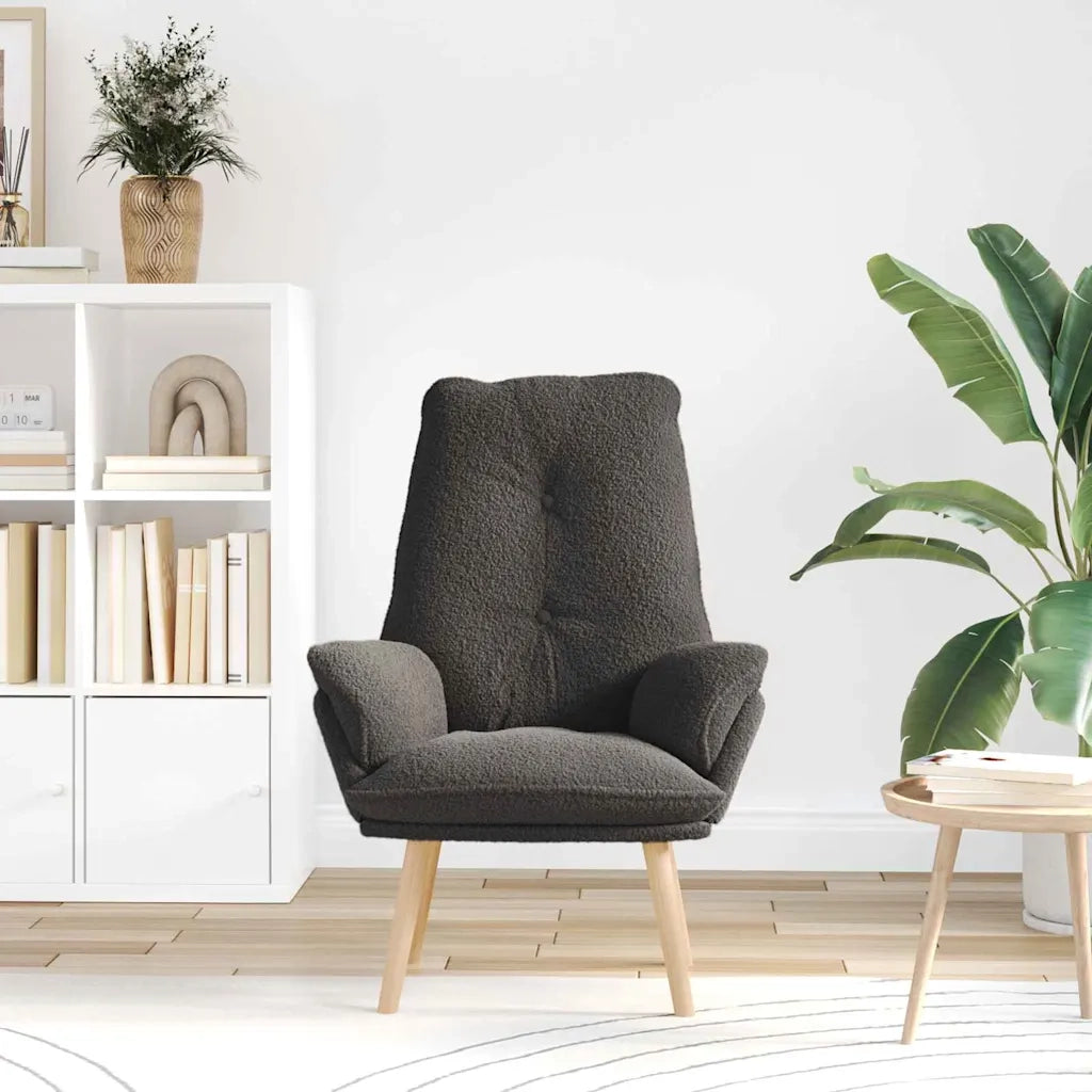 Poltrona | Sedia Relax Grigio scuro 69 x 74 x 93 cm Tessuto Sherpa