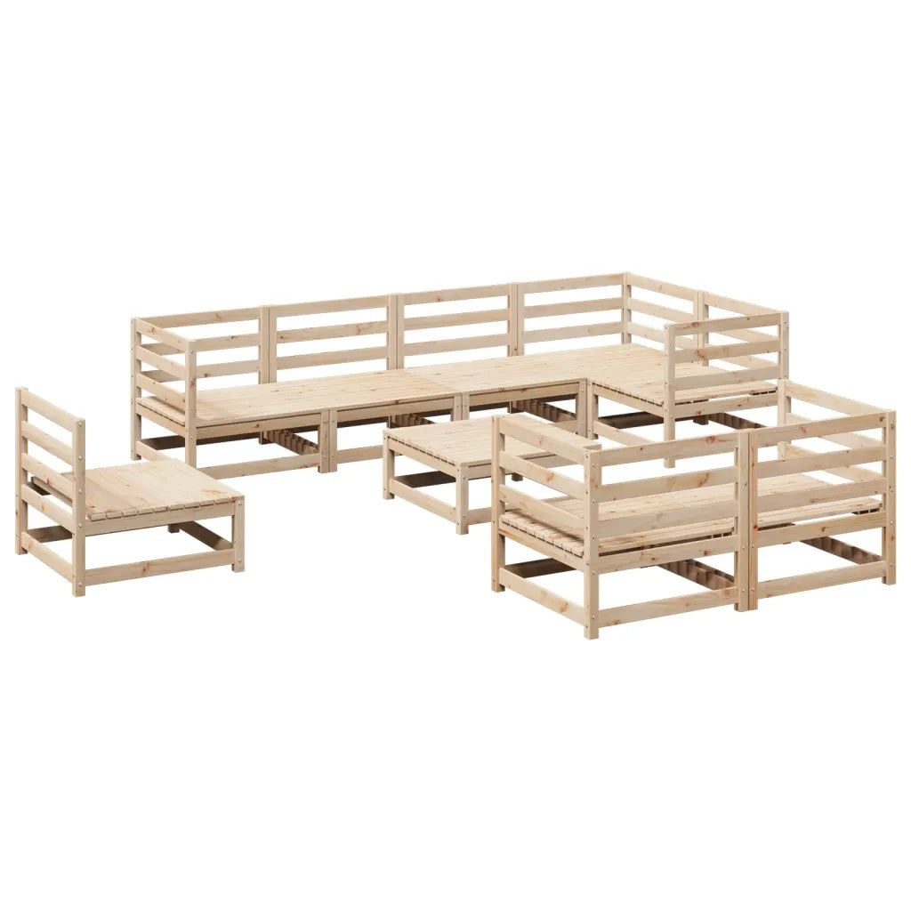 Set Divani da Giardino 9 pz in Legno Massello di Pino 3299508