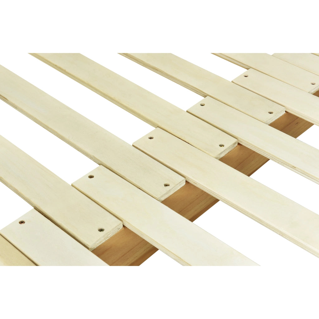 Letto a casetta 140 × 200 cm con letto estraibile e ripiano laterale in legno e MDF bianco naturale
