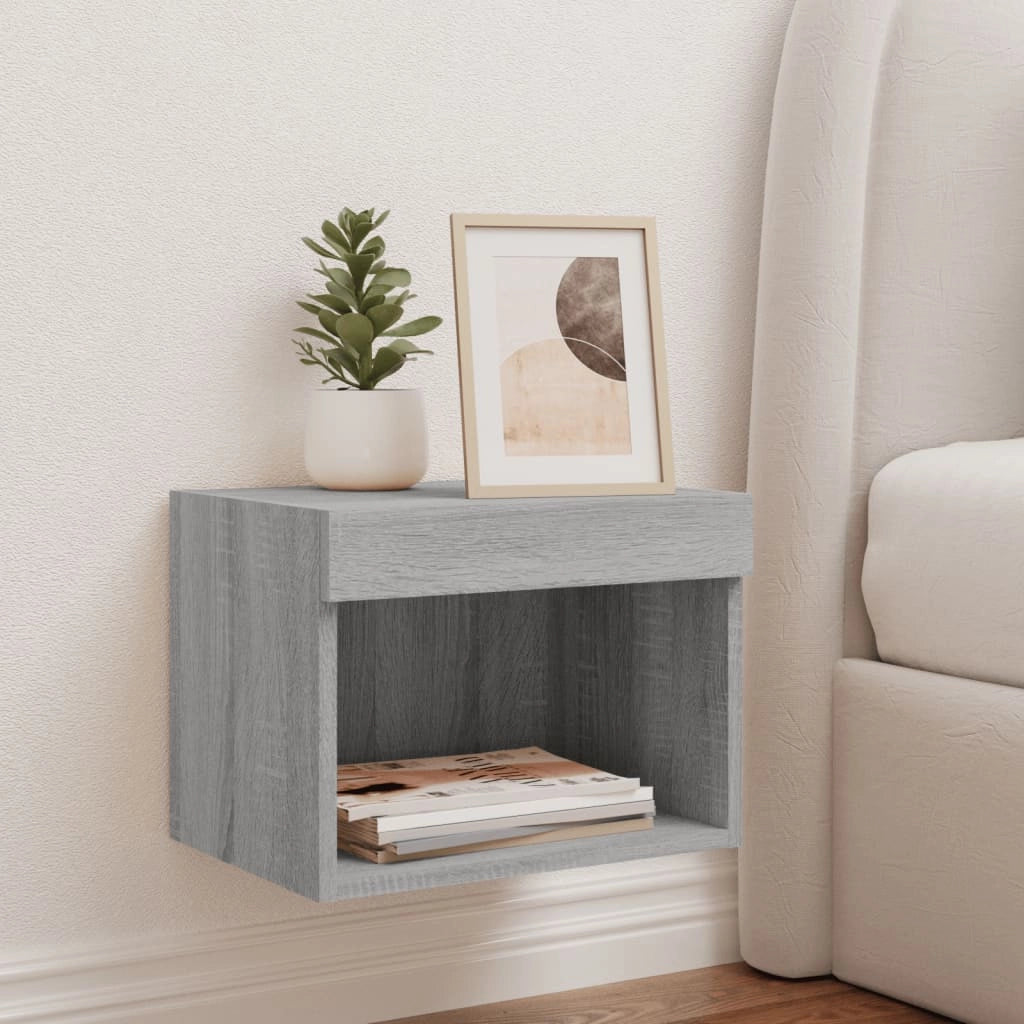 Comodino con Luci LED a Parete Grigio Sonomacod mxl 134019