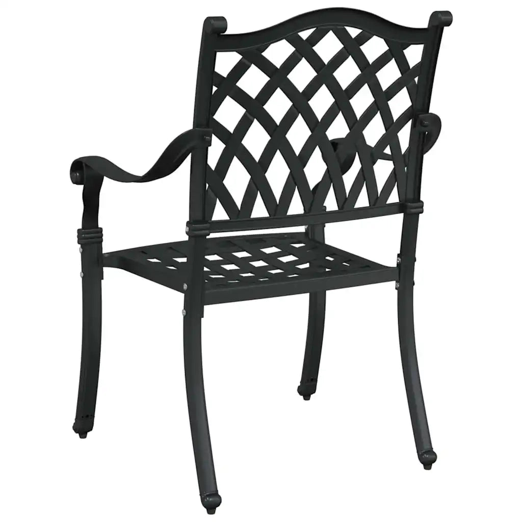 Sedia da Giardino 2 pz | Sedie da Esterno Nero 56 x 55 x 92.5cm Alluminio