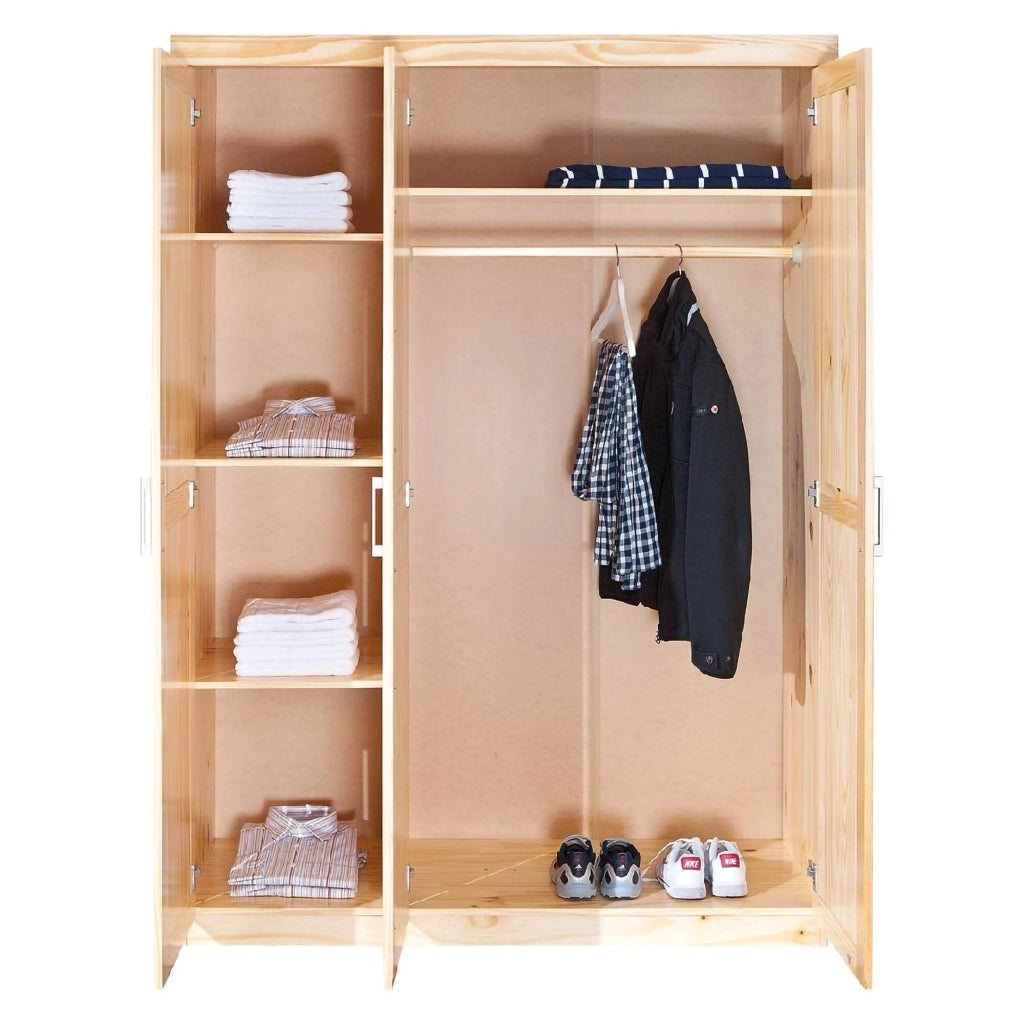 Tubre, Guardaroba 3 ante\ Appendiabiti, 140x190h cm Marrone Rovere