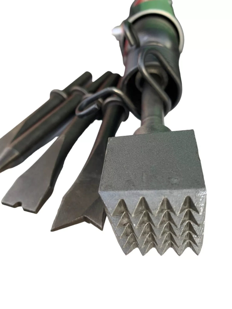 Bocciarda Per Pietra Dura, Per Bocciardatura, Cazzuola, Con Scalpellatore Pneumatico, Con Codolo Intercambile, In Acciaio Temprato, Made in Italy 1 pz 3,5x3,5cm