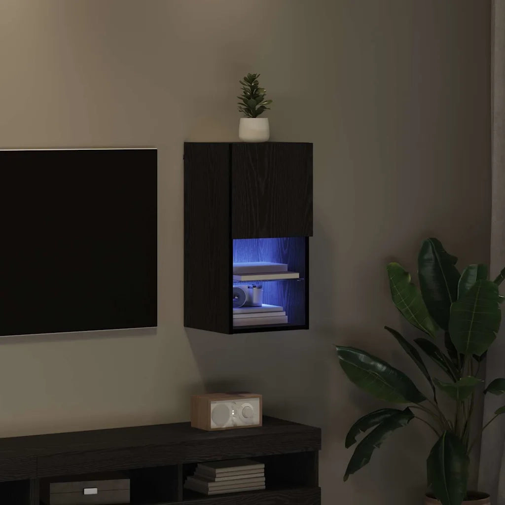 Mobile TV da parete-Mobile TV a Muro-Credenza TV Rovere Nero 30,5 x 30 x 60 cm 874570