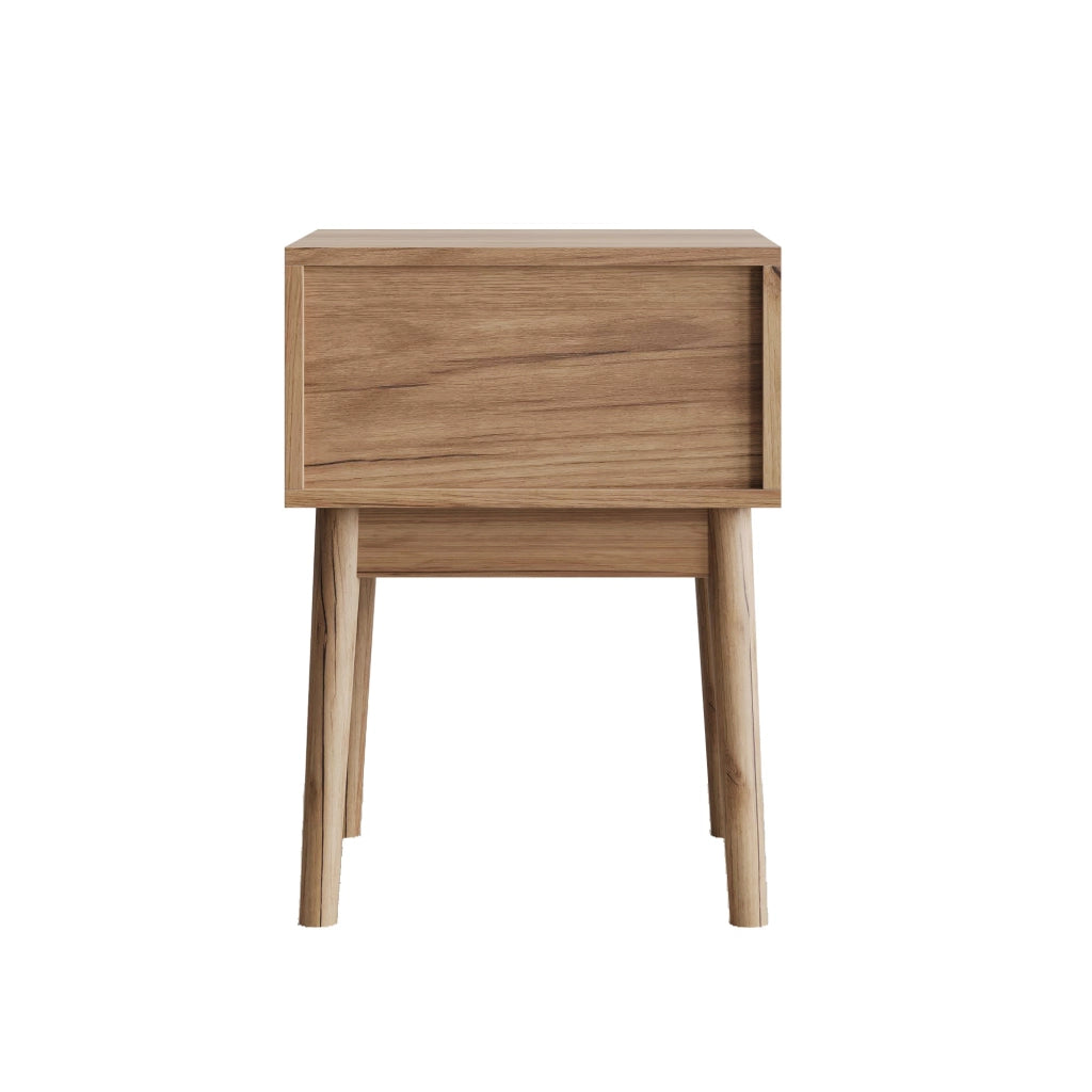 Comodini, set da 2 pezzi, con cassetti, maniglie in metallo, 40x40x55 cm, color rovere