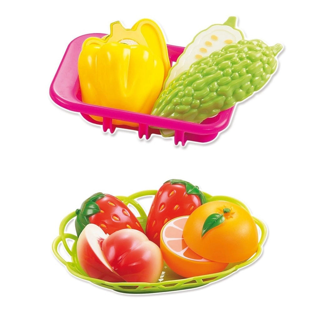 Trade Shop - Set Gioco Piccoli Chef Con Fornello Lavandino Frutta Verdura E Accessori 3+ Anni -