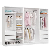 Guardaroba modulare OPENO set 260/200 bianco cassetti aste appendiabiti ripiani grande per camera da letto