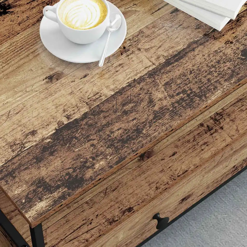 vidaXL Tavolino da salotto with Drawer Legno vecchio 100 x 51 x 45 cm