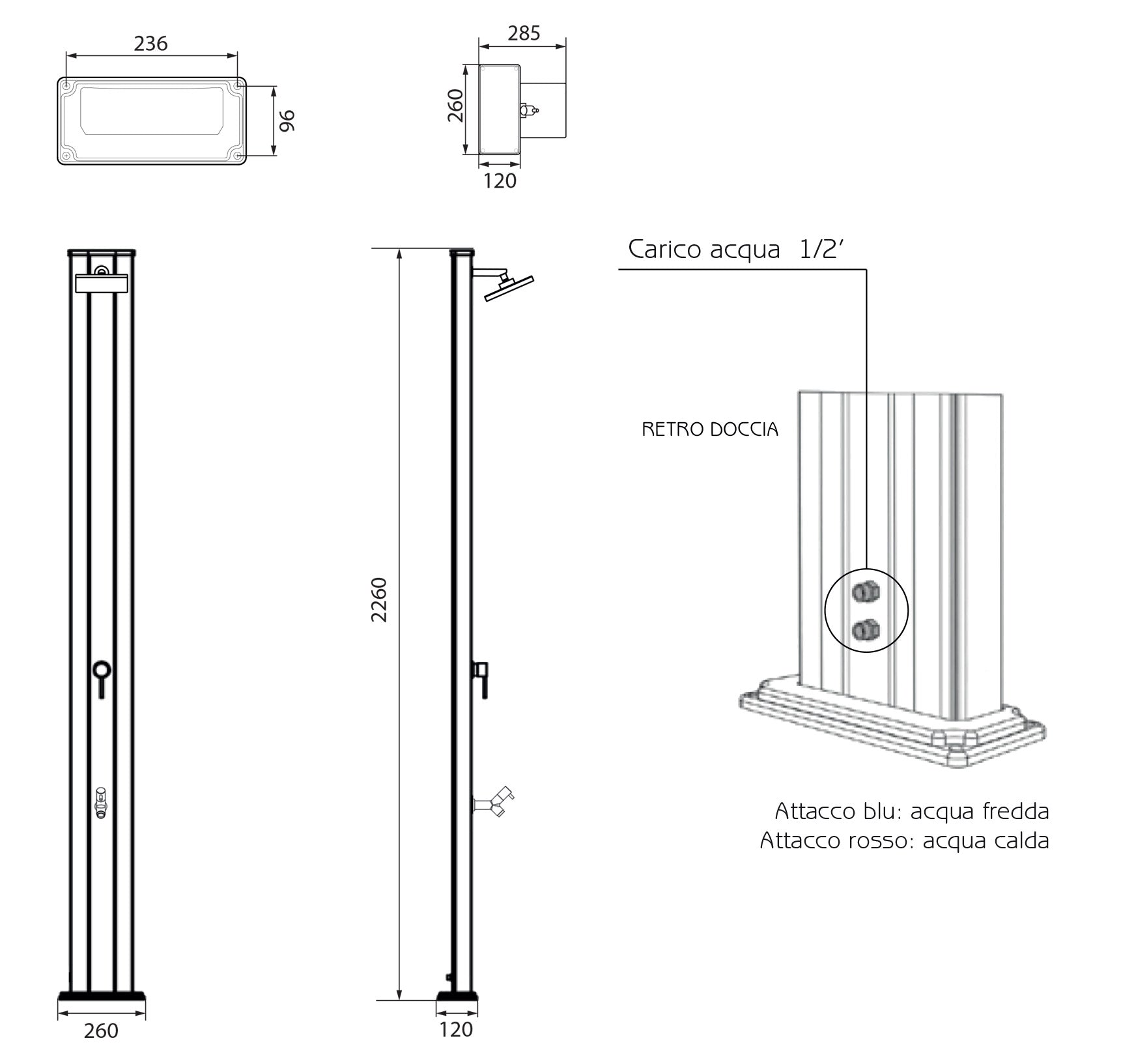 Doccia da Giardino Miscelatore Arkema Spring S Fascia Inox Sabbia