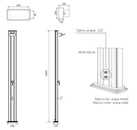 Doccia da Giardino Miscelatore Arkema Spring S Fascia Inox Sabbia