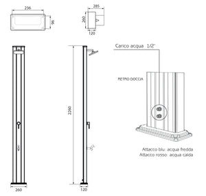 Doccia da Giardino Miscelatore Arkema Spring S Fascia Inox Cherry