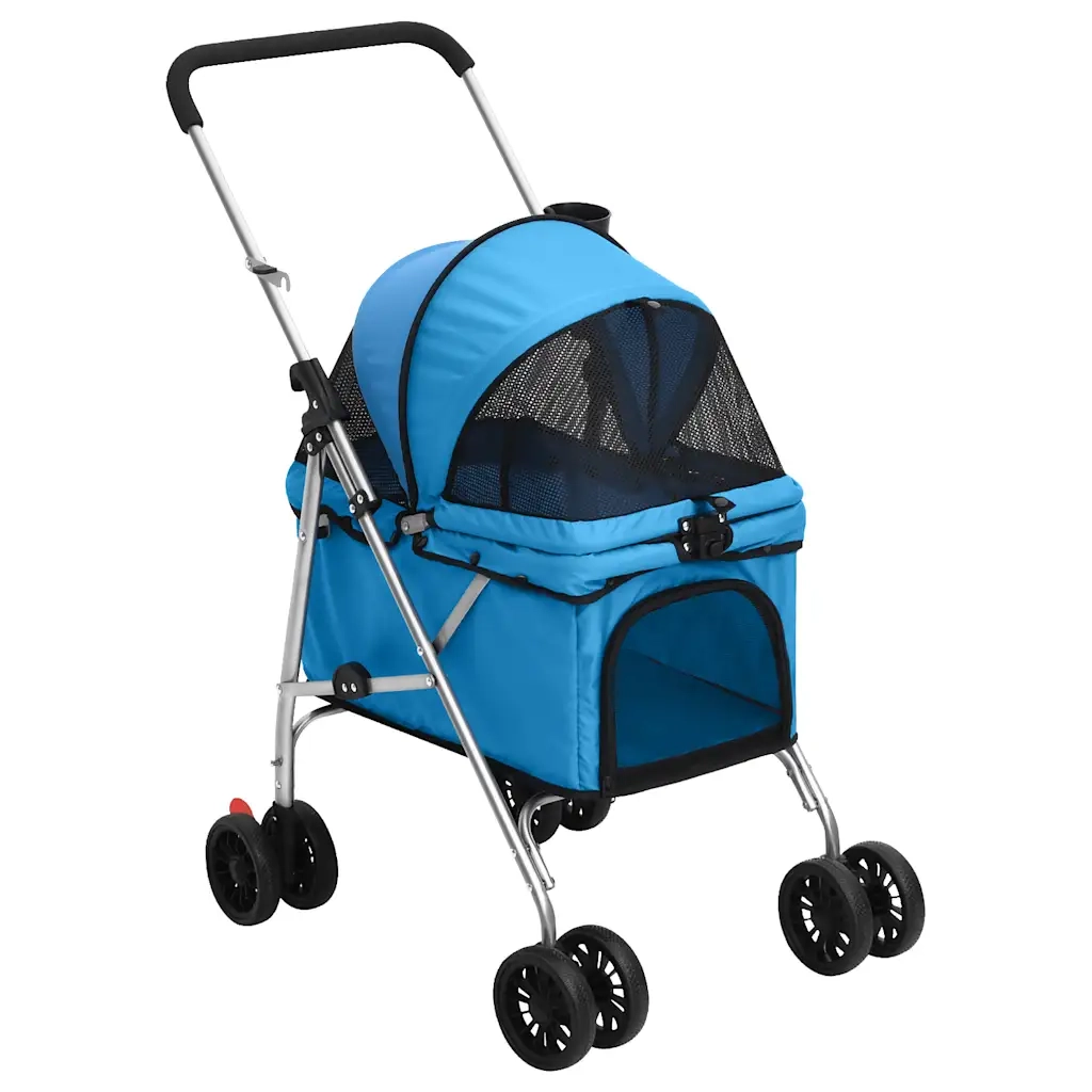 Passeggino per Cani Pieghevole Blu 76x50x100cm Tessuto Oxfordcod mxl 103822