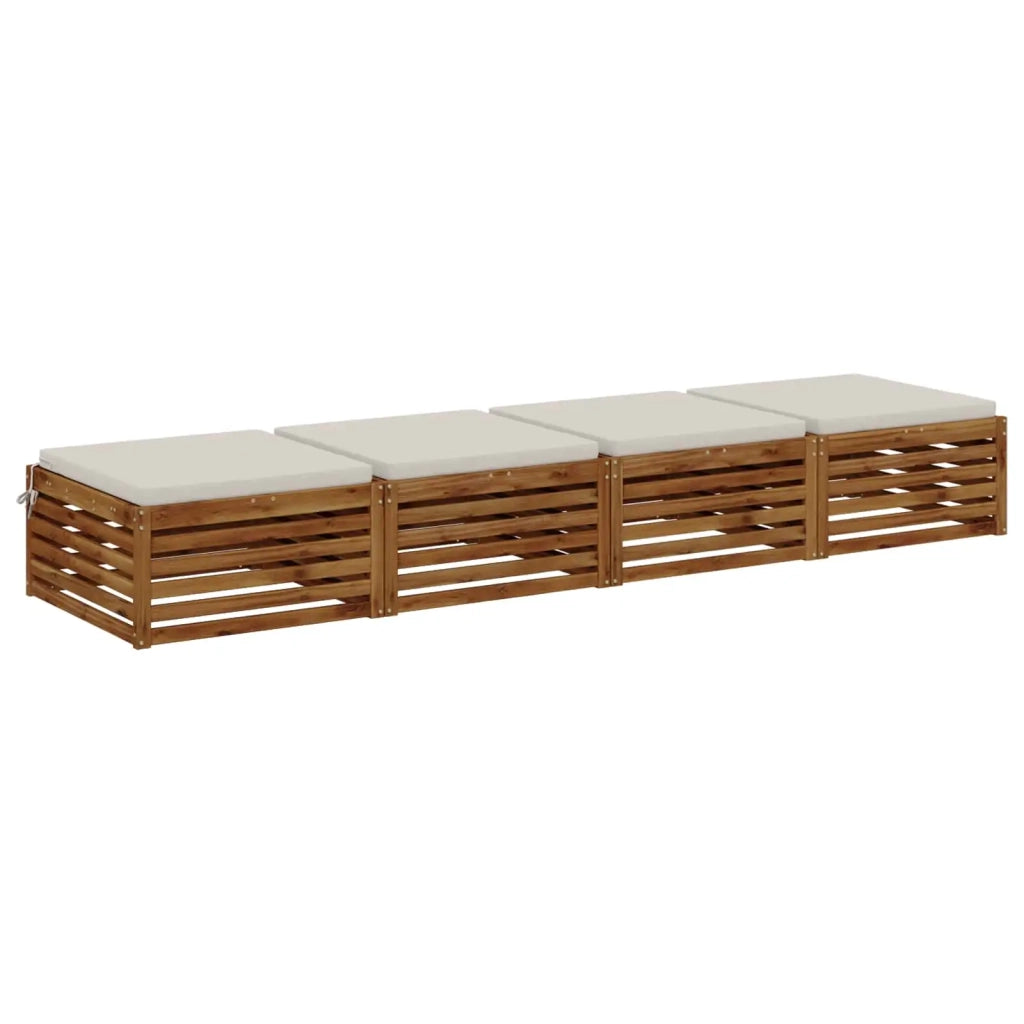 Cuscini per Sedia in 4 Pezzi SOEST 4 pz 100% Poliestere Bianco 944824