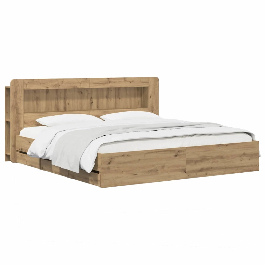 Struttura del letto con stoccaggio e testata Rovere Artigianale 3445832