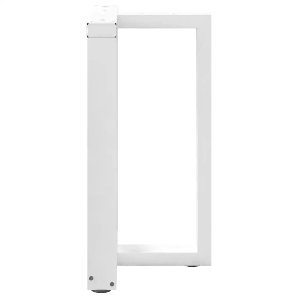 Gambe per tavolo da pranzo a forma di T 2 pz bianche 60x35x(72-73) cm in acciaio 4013053