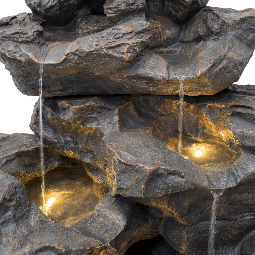 Fontana da Giardino Elettrica con LED e Cascata – Rustic Rapids