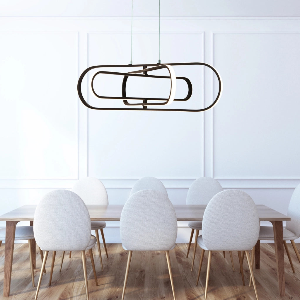 Lampadario Moderno Clip Acciaio Bianco Nero Led 52,44W 3000 - 4500 - 6500K