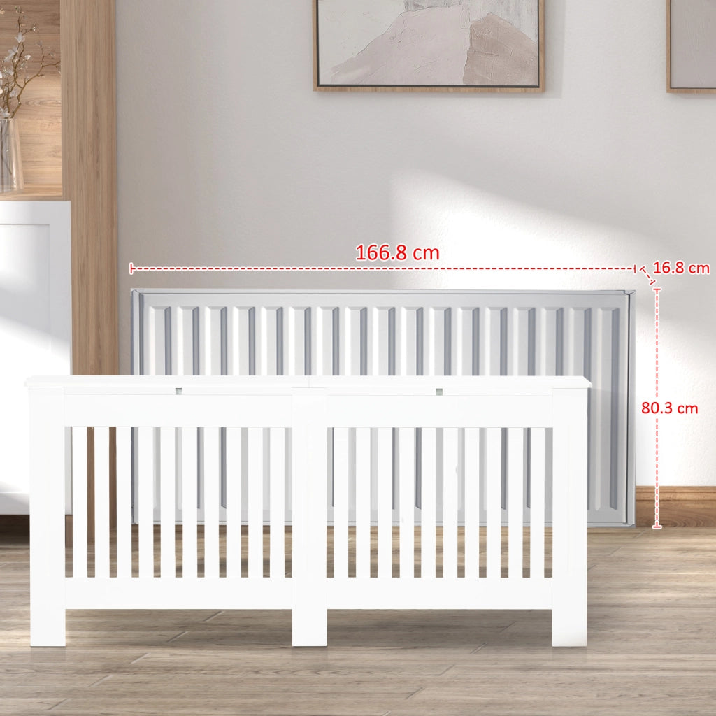 Copritermosifone a Doghe in MDF ¨C Zephmum ¨C Bianco 172x19x81 cm