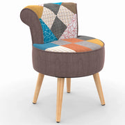 IDMarket - Sillón CRAPAUD de tela patchwork multicolor