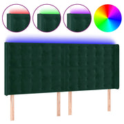 Testiera | Testata a LED Verde Scuro 163x16x118/128 cm in Velluto