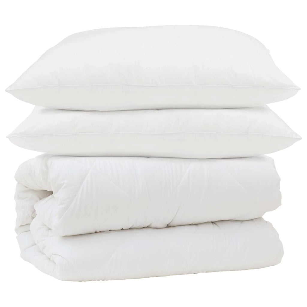 Set di Piumoni 3 pcs Bianco Microfibra e Piuma d'Oca
