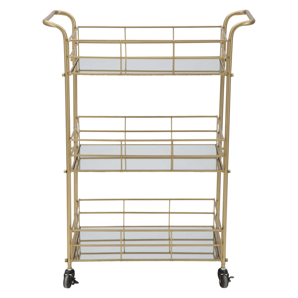 Arviat, Carrello 3 Ripiani, 60x31x80h cm oro