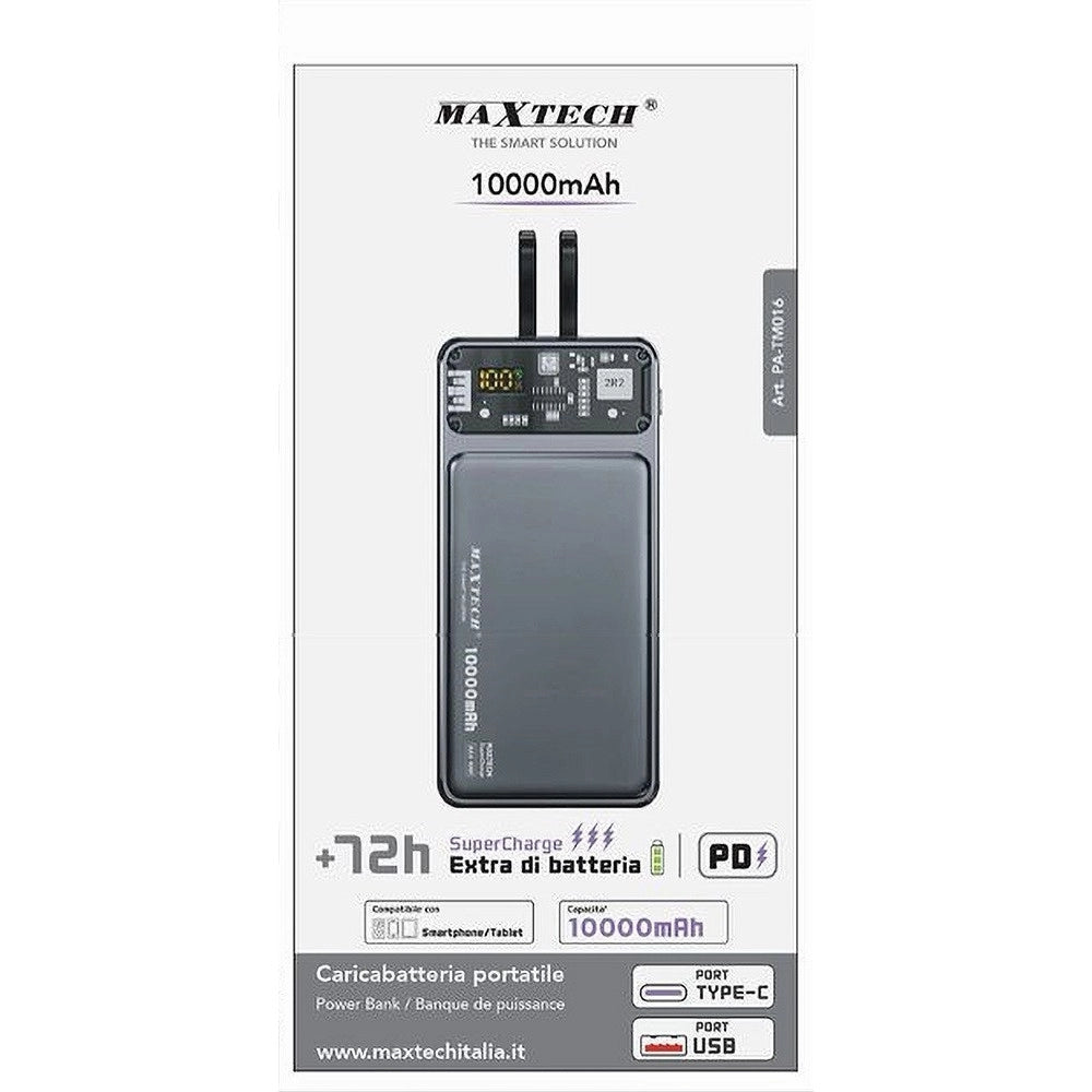 Trade Shop - Power Bank Caricabatteria Portatile 10000 Mah Supercharge Pd Type-c Usb Pa-tm016 -