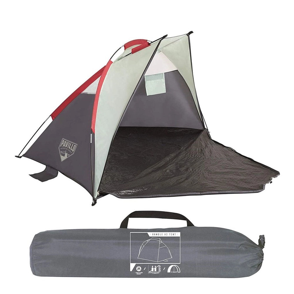 Trade Shop - Tenda Da Spiaggia Ramble 2 Adulti 200x100x100cm Con Tasche Borsa Trasporto 68001 -