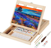 Set di pennelli e tavolozza per acrilica 19 pezzi con tela, paletta di mescolamento, pennelli, vernice acrilica, paletta con regolazione naturale