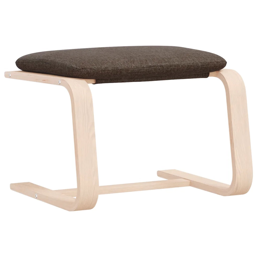 Poggiapiedi Marrone Scuro 51x41x40 cm in Tessuto 351067