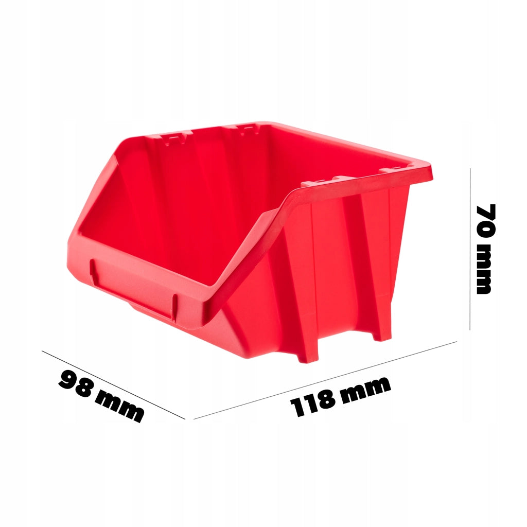 Set di 20 vassoi portaoggetti KADAX per officina, dimensioni 118x98 mm.