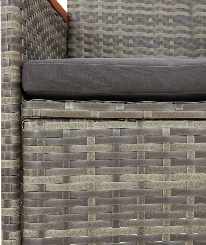Set da pranzo da giardino 7 pezzi e cuscini in rattan sintetico grigio, set tavolo e sedie da giardino, tavolo da terrazza e sedie, set da giardino, mobili da giardino per esterni 3157540