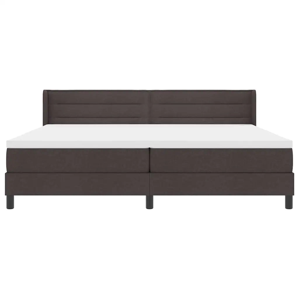 Letto a molle con testiera Marrone Scuro 200 x 200 cm Tessuto 3341065