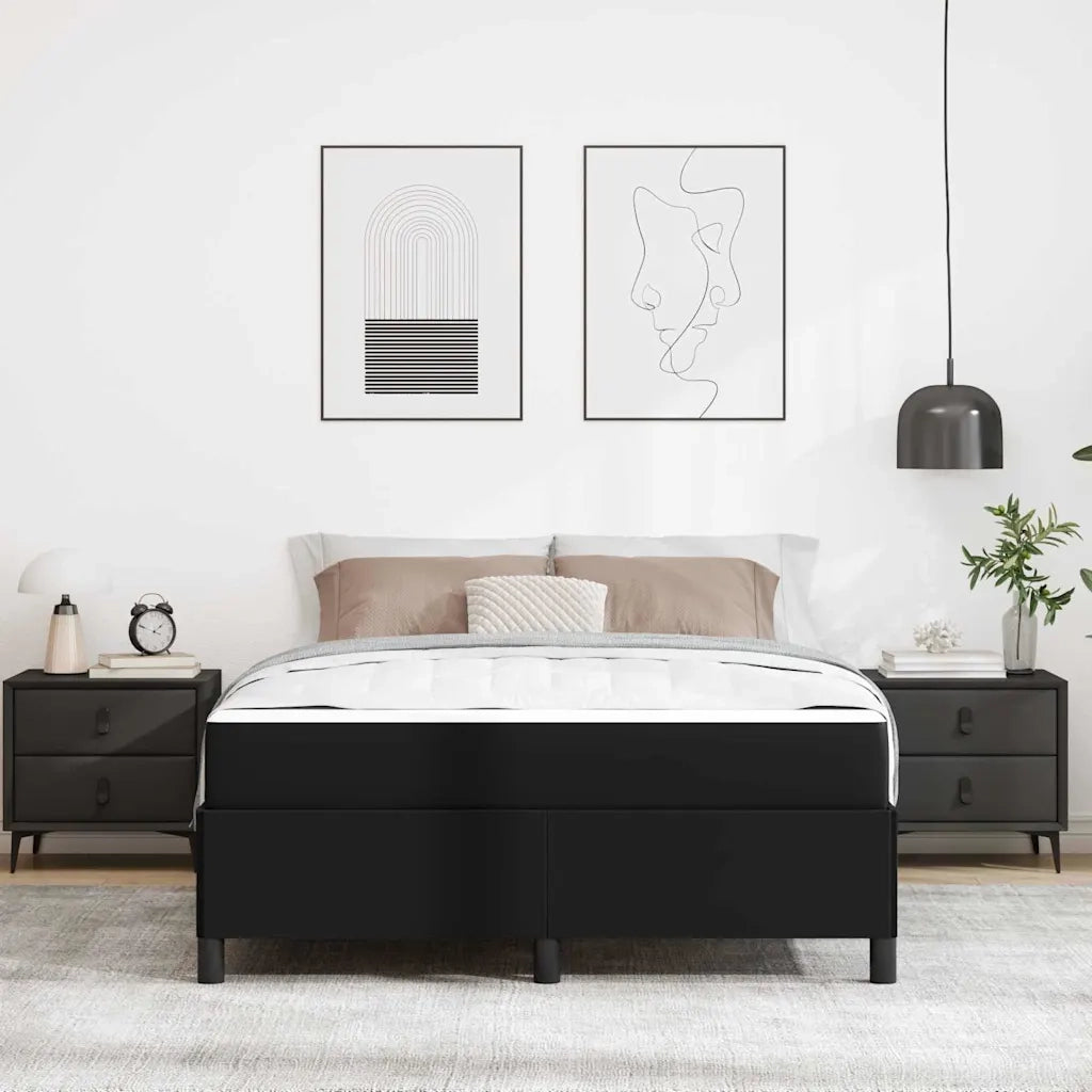 Struttura del letto con materasso Nero 140 x 190 cm Tessuto 3398999