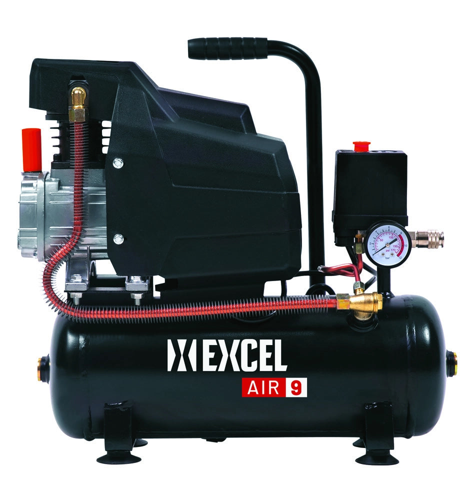 COMPRESSORE COASSIALE LUBRIFICATO A OLIO AIR 9 LT.9 MONOFASE    EXCEL